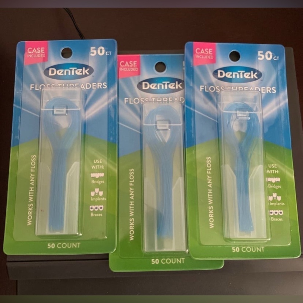 Dentek Floss Threaders x3 50ct packs NIB